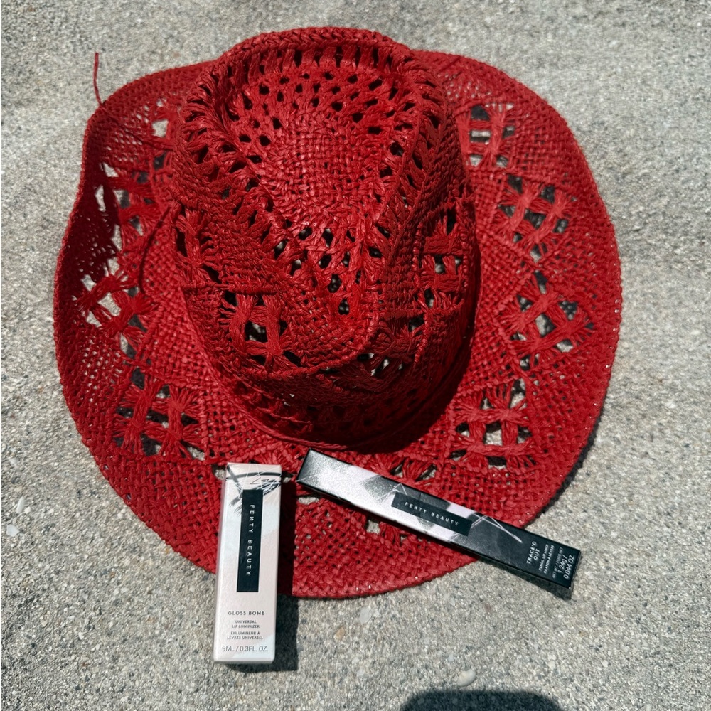 Red Straw Cowboy Hat